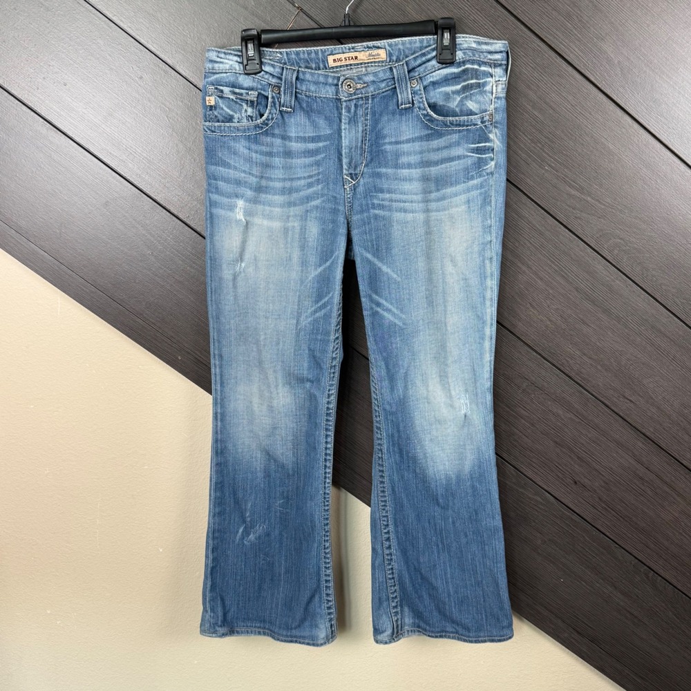 Big Star Maddie Women's 32R Bootcut Jeans Distressed Y2K Medium Wash Western